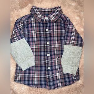 Kids Korner Button Down Blue Plaid 18m